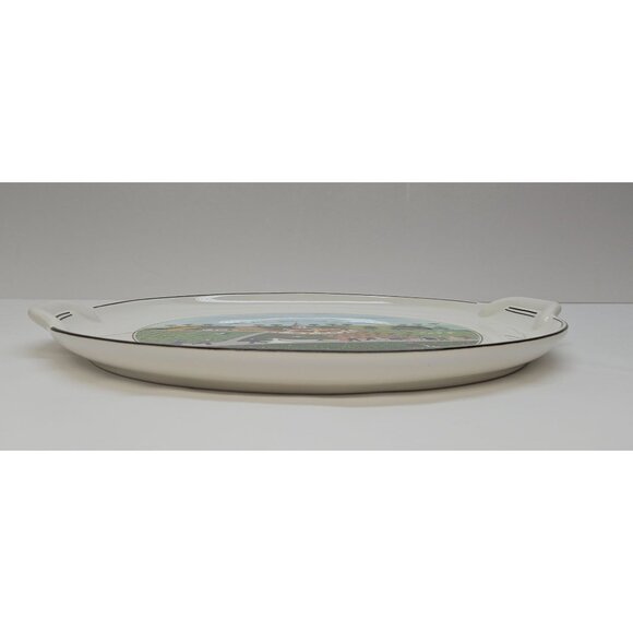 Villeroy & Boch Farmers Wedding Naif Large Round Serving Tray Ceramic 12 5/8 - Picture 3 of 6